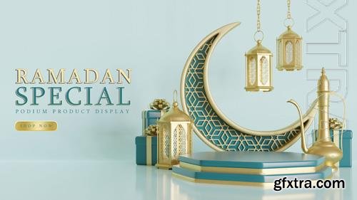 PSD luxury simple minimalist ramadan clean podium