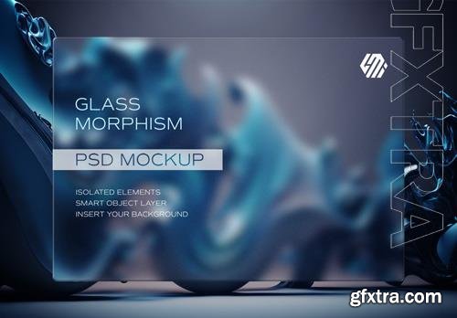 PSD transparent frosted glass on editable background mockup