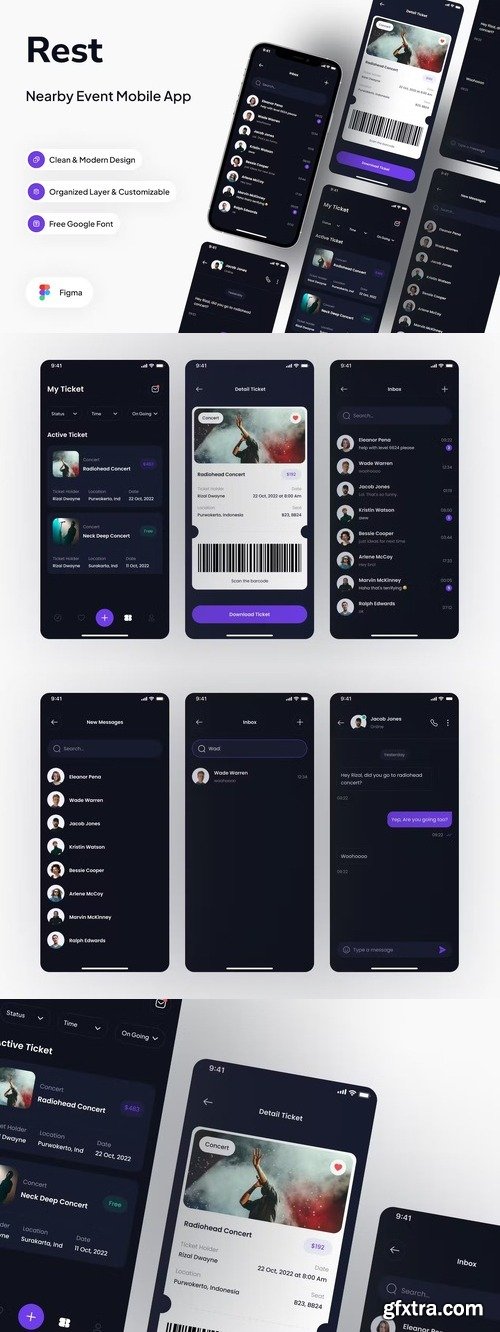 Rest - My Ticket & Inbox Dark Mode ZX7ZFXE