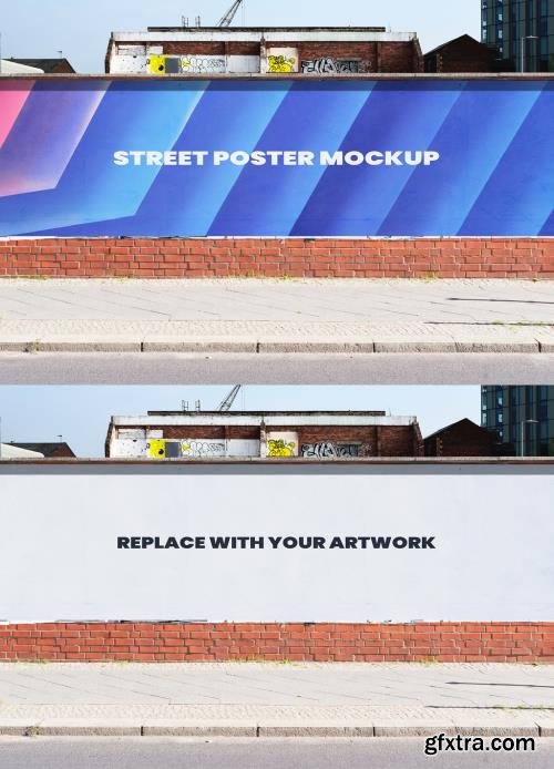 Street Outdoor Hoarding Poster City Mockup Template 546499840