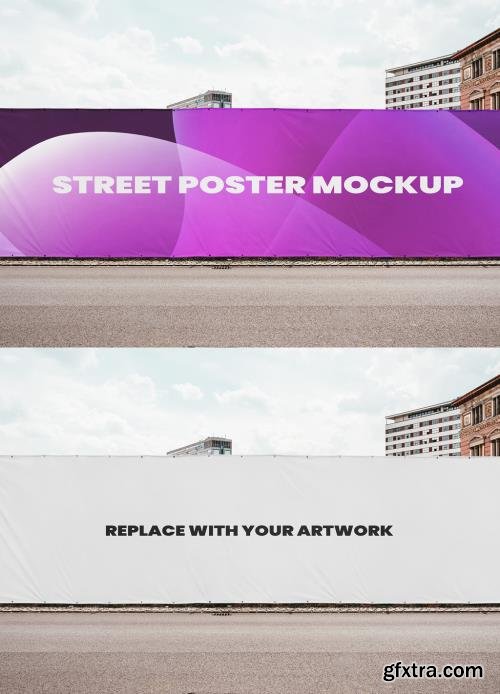 Street Outdoor Hoarding Poster City Mockup 546495281