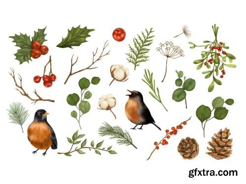 Christmas Foliage Clipart Elements 546462281