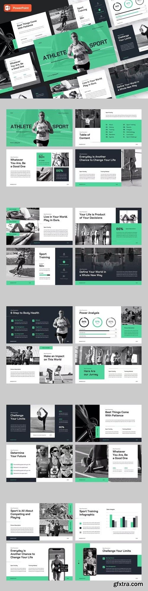 ATHLETE - Sport & Fitness Powerpoint Template JG5HTK4