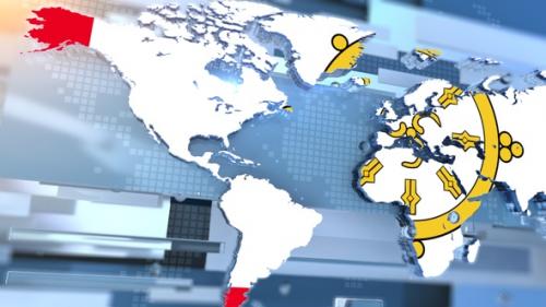 Videohive - Sikkim Flag Inside The Shape Of World Map Transition - 43583425 - 43583425