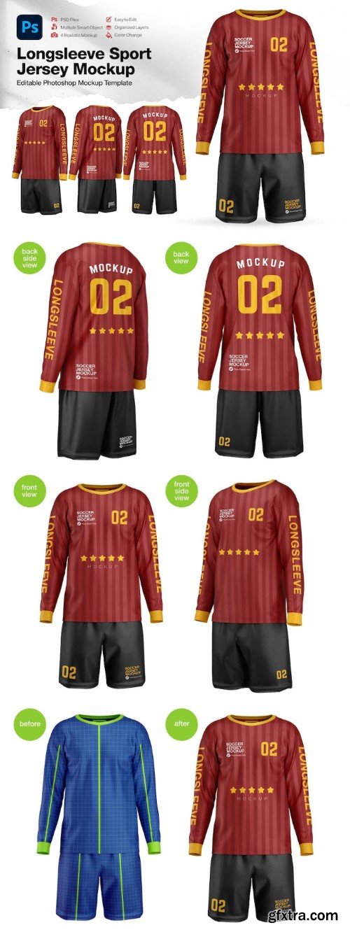 Longsleeve Sport Jersey Mockup