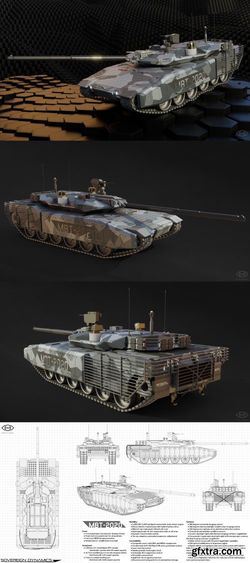 MBT-2020 Main Battle Tank 3D Model