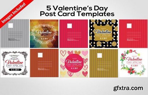 5 Valentines Day Post Cards