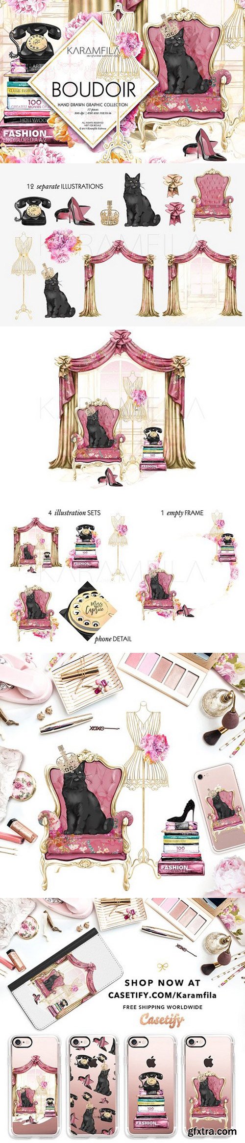 Boudoir Clip Art Vintage Fashion