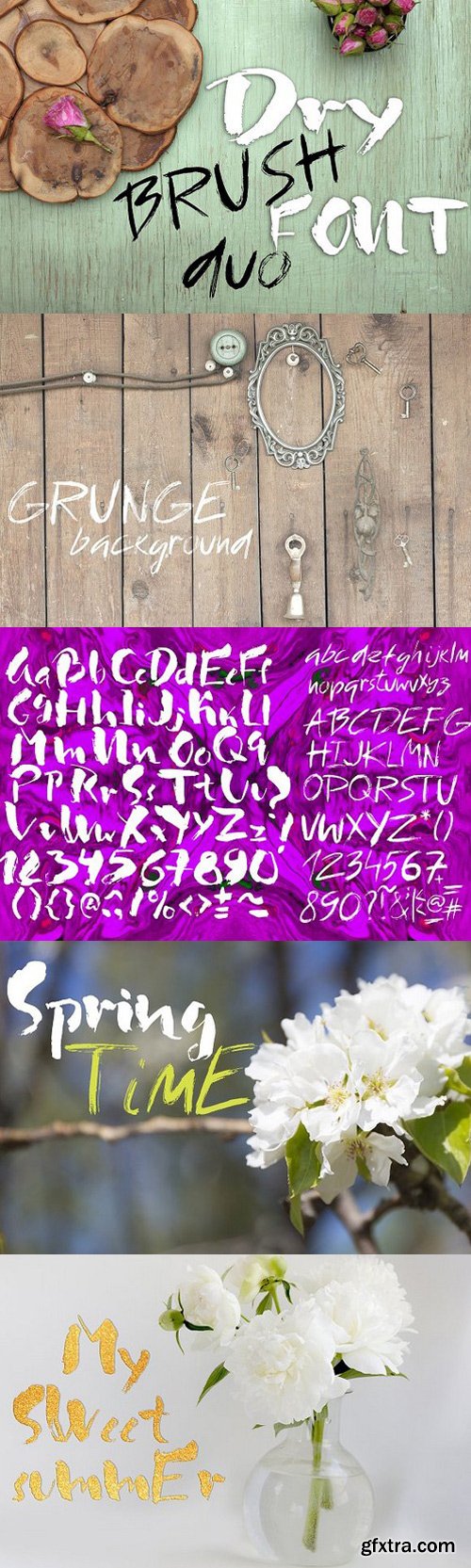 Grunge dry brush font duo