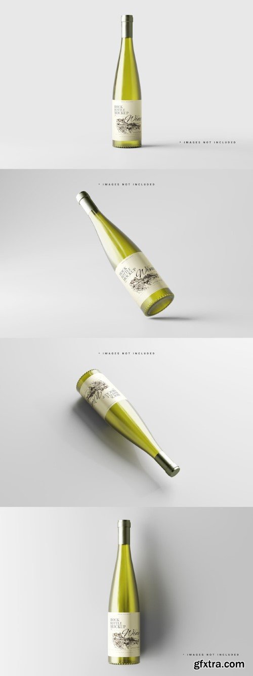 White wine bottle mockup