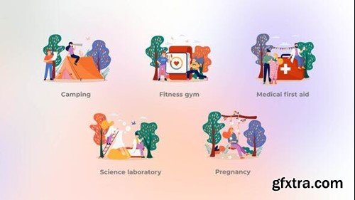 Videohive Health - Flat concepts 43568927