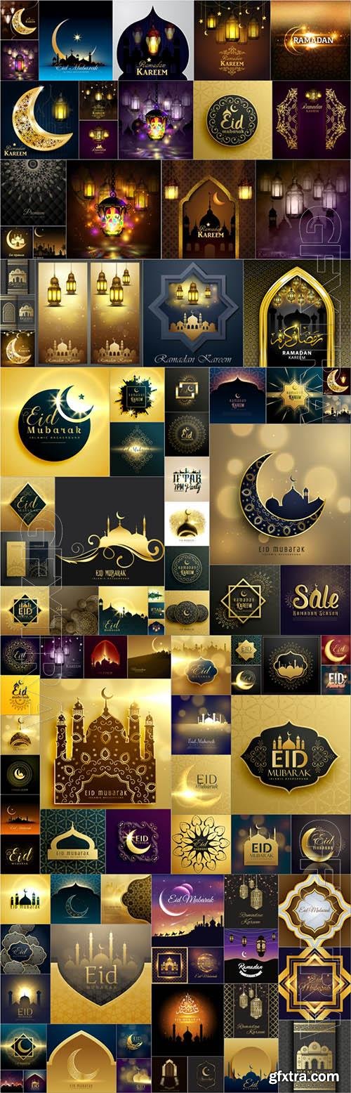 Ramadan kareem greeting background design - 100 vector collection