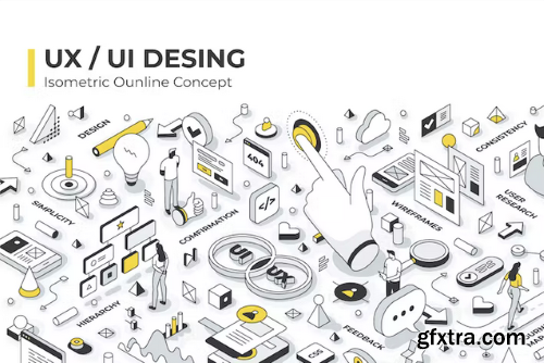 UX UI Design Isometric Illustration