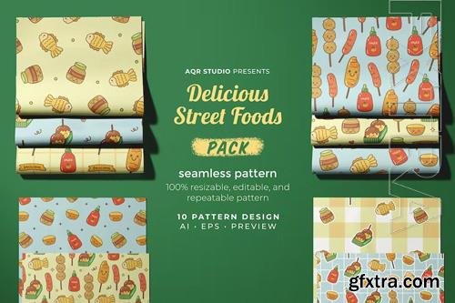 Delicious Street Foods - Seamless Pattern