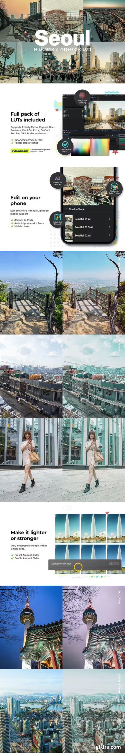 Creativemarket - 14 Seoul Lightroom Presets and LUTs 12759717