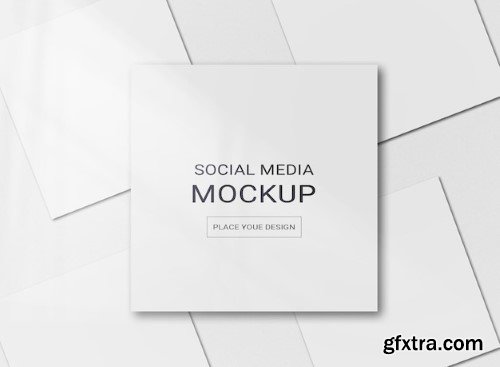 Social media white paper mockup psd template banner