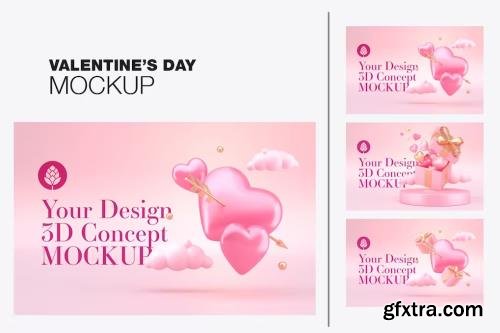 Set Valentine's Day Concept Mockup FDVZU9K