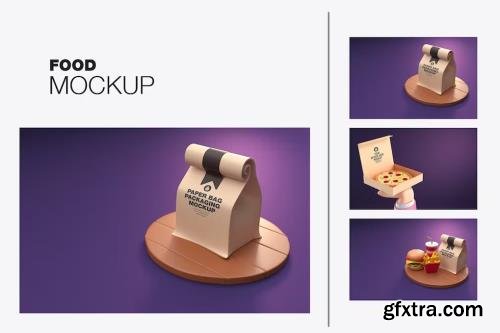 Set Cartoon Fast Food Mockup RMUN7QM