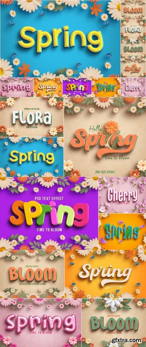 Spring Text Effect Set Q44YEGY