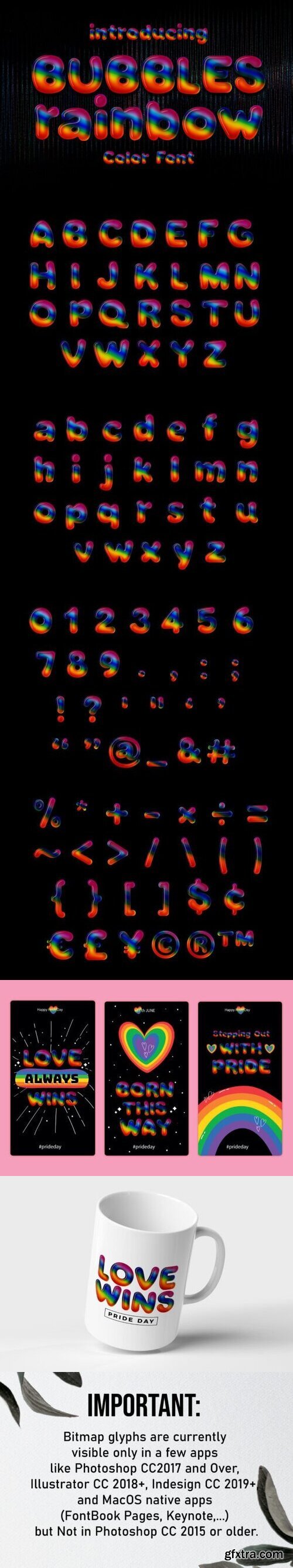 Bubbles Rainbow Font