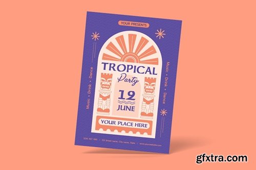 Tropical Party Flyer A2XZSMN