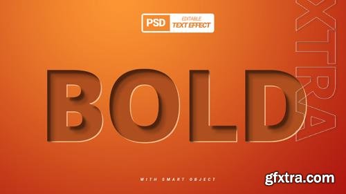 PSD bold emboss 3d realistic text effect design