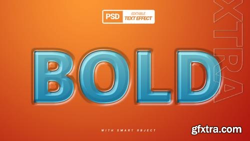 PSD bold embossed realistic text effect template design