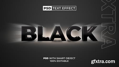 PSD black text effect back light style editable text effect