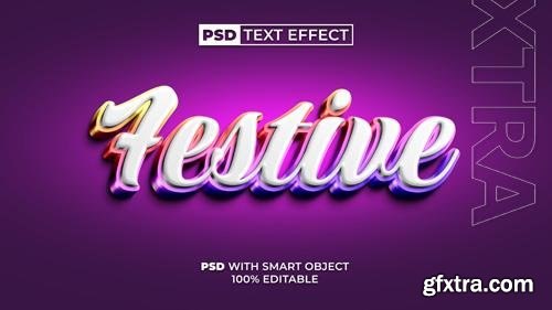 PSD festive text effect colorful 3d style editable text effect