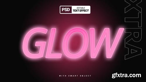PSD glow pink text effect template design