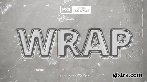 PSD plastic wrap text effect realistic style design