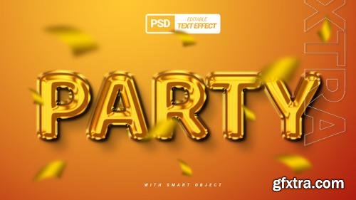 PSD party 3d text effect editable template design