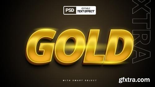 PSD golden shiny luxury 3d text effect template design