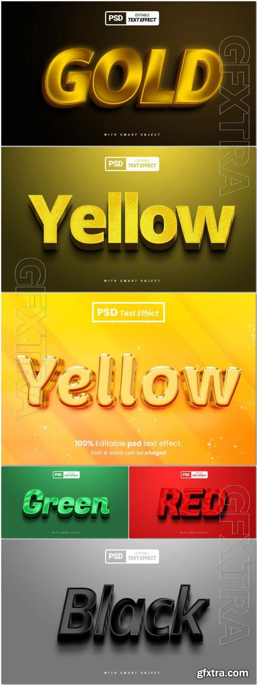 Psd style text effect editable set vol 166