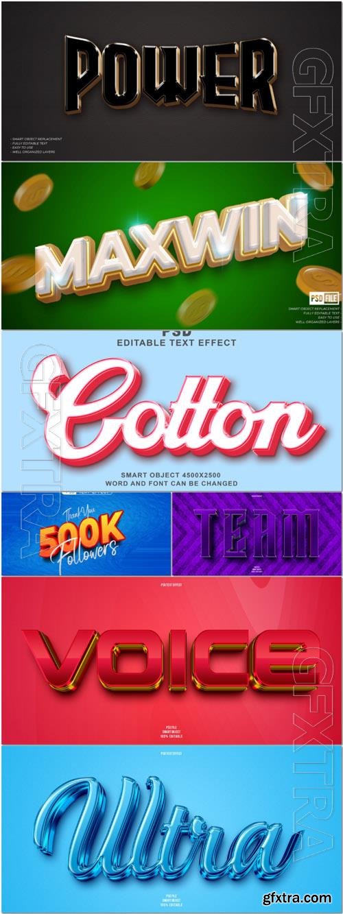 Psd style text effect editable set vol 173