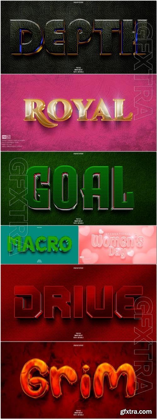 Psd style text effect editable set vol 171