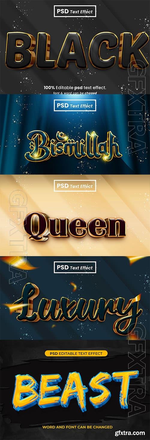 Psd style text effect editable set vol 174