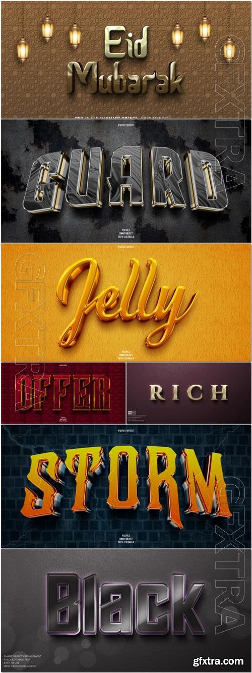 Psd style text effect editable set vol 172