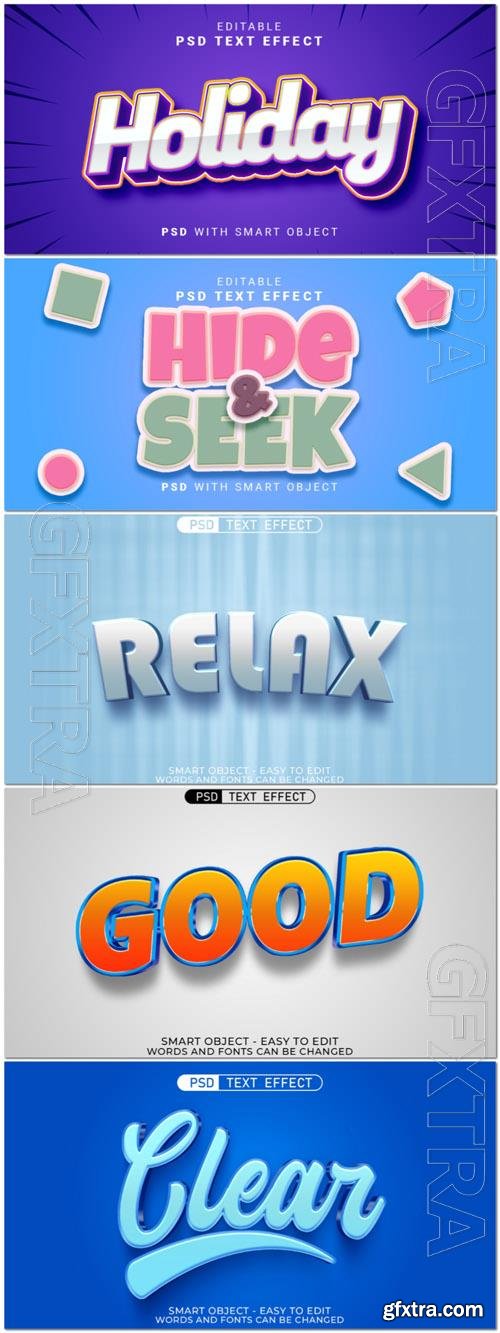 Psd style text effect editable set vol 170