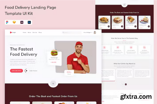 Food Delivery Landing Page Template UI Kit