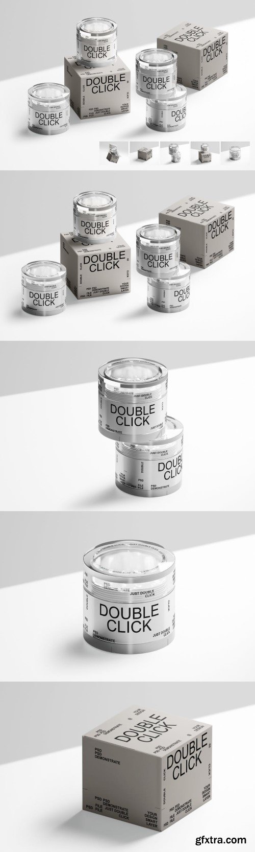 Cosmetic Jar and Box Mockup Set