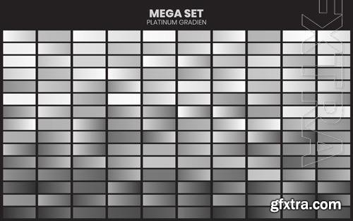 Mega set of metallic gradients, metal vector set