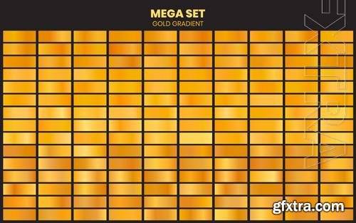 Set premium vector golden gradients swatches