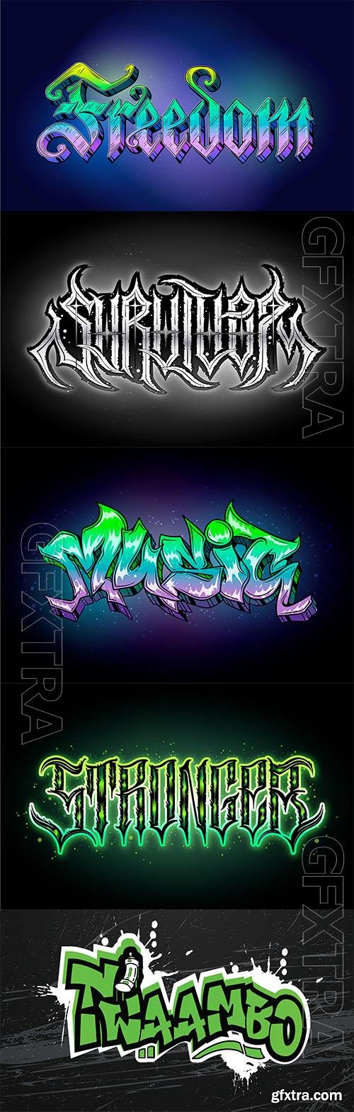 Vector hand drawn graffiti text effect