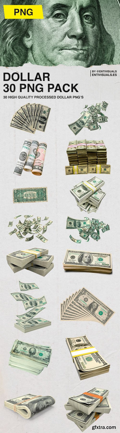 30 Dollar PNG Pack