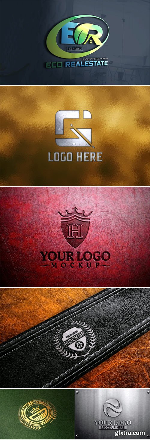 22 Realistic 3D Logo PSD Mockups Templates