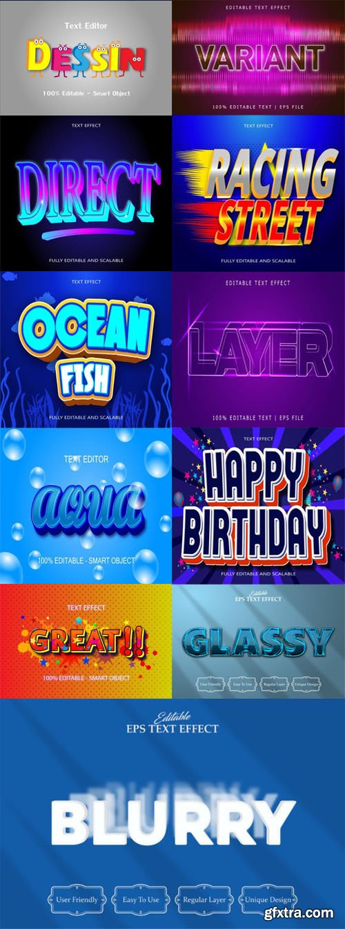 24 Awesome Editable Vector Text Effects