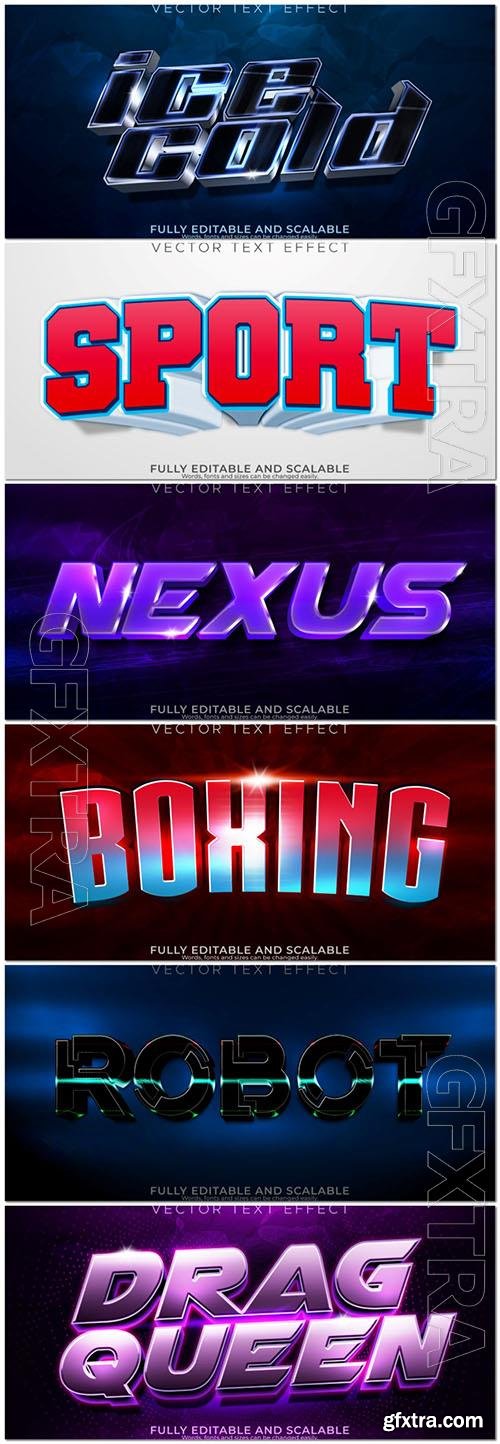 Vector 3d text editable, text effect font vol 33