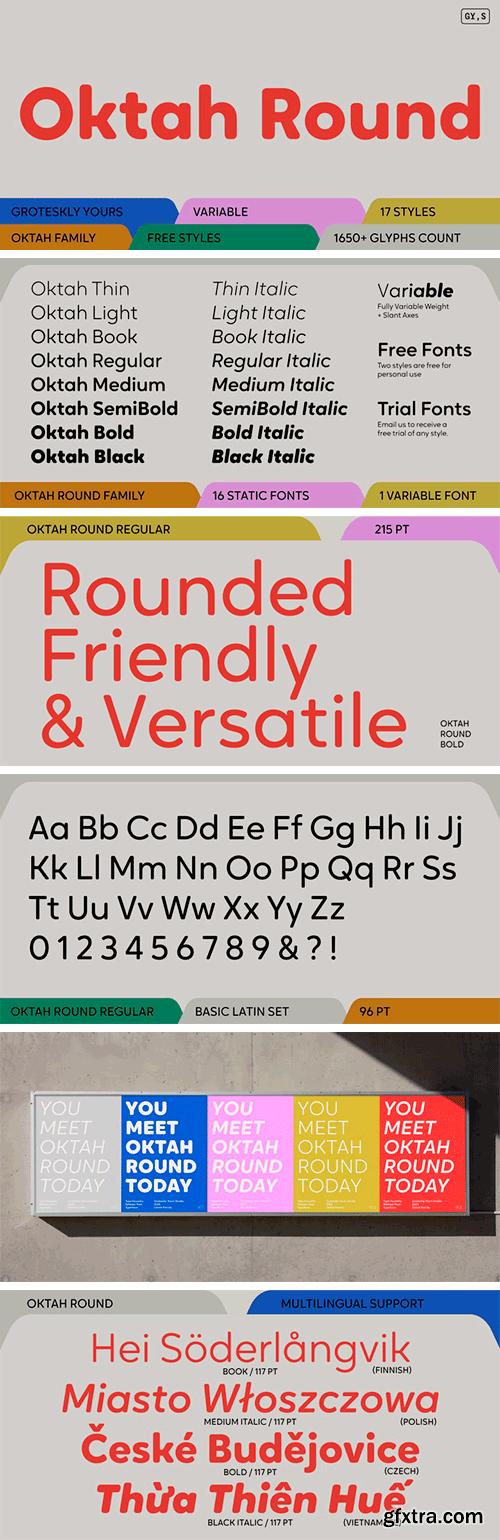 Oktah Round Font Family