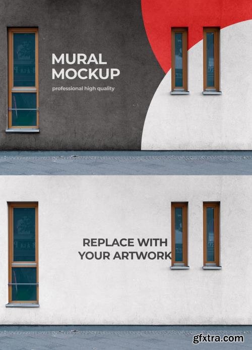 Mural Street Outdoor Poster Mockup on Concrete Wall 545811515